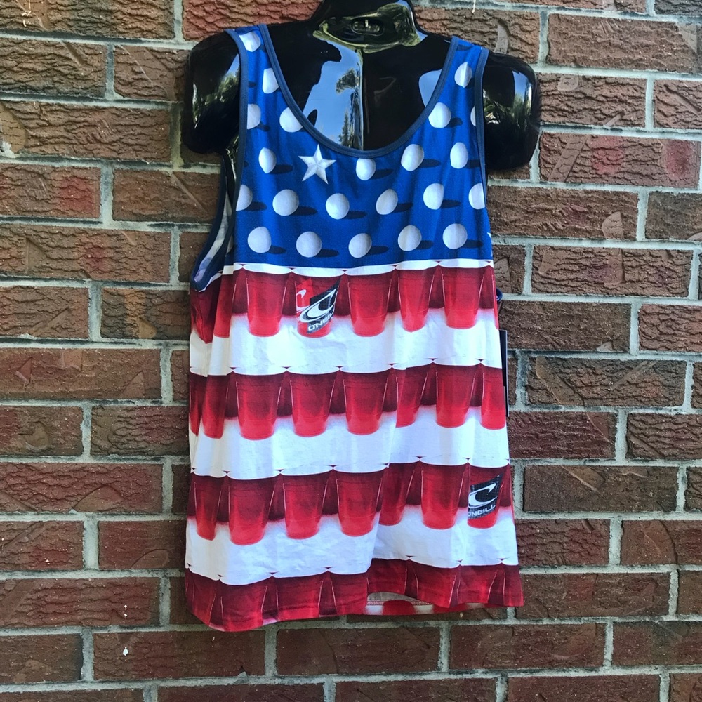 NWT O’Neil USA beer pong flag shirt - Picture 2 of 3